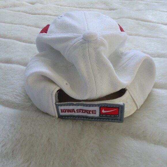 Vintage Nike Team Iowa State Hat Cap Adjustable White - Picture 6 of 11